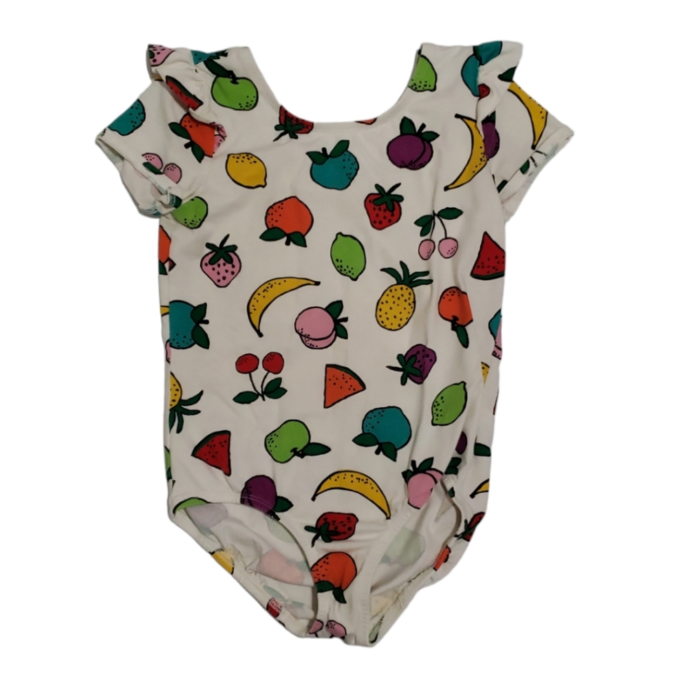 Hanna Andersson Fruit Print Ruffle Sleeve Body Suit Sz US 10